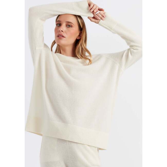 Pure Cashmere Summer Slouchy Sweater, Cream