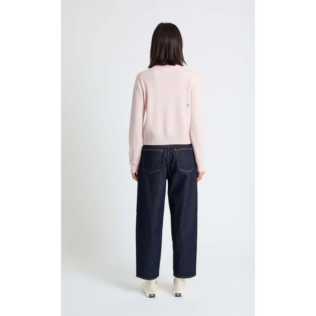 Wool Cashmere Sneeky Snoopy Cardigan, Pink Melange