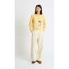 Wool Cashmere Sneeky Snoopy Cardigan, Soft Yellow - Sweaters - 2
