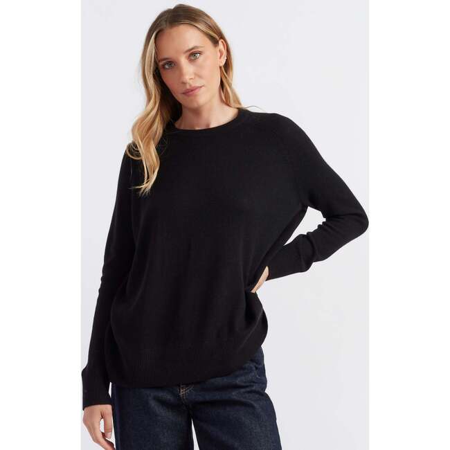 Pure Cashmere Summer Slouchy Sweater, Black