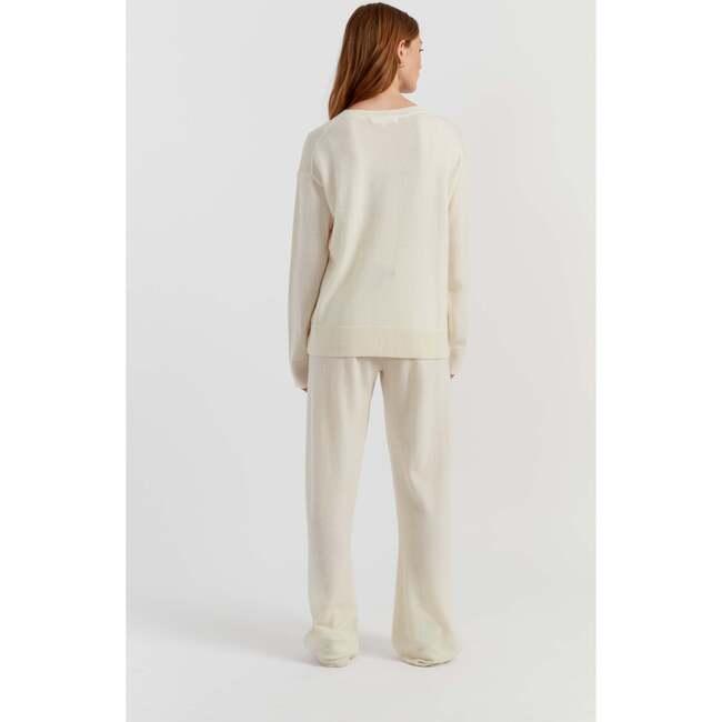 Wool Cashmere Miffy Peek Pocket Sweater, Cream
