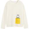 Wool Cashmere Miffy Peek Pocket Sweater, Cream - Sweaters - 4