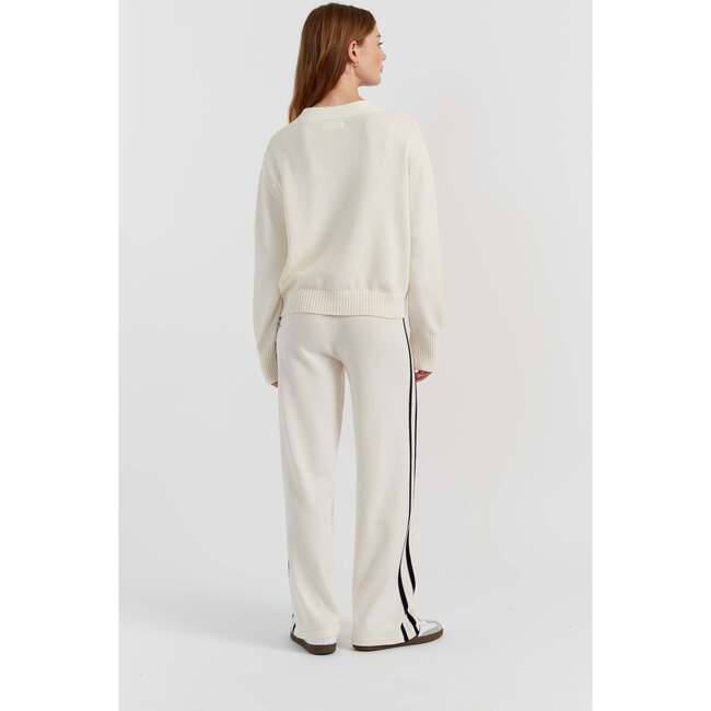 Cotton Snoopy Varsity Cardigan, Cream