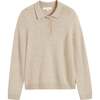 Wool Cashmere Polo Sweater, Soft Oat - Sweaters - 4