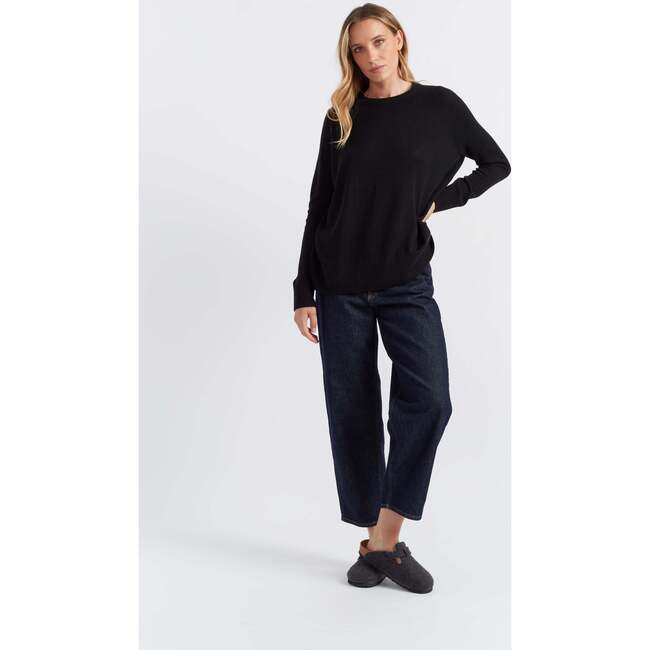 Pure Cashmere Summer Slouchy Sweater, Black - Sweaters - 3