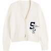 Cotton Snoopy Varsity Cardigan, Cream - Sweaters - 4