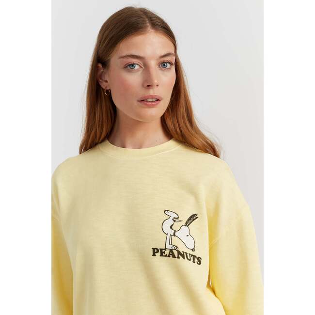 Cotton Peanuts Athletics Sweatshirt, Yellow - Sweaters - 3