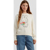 Cotton Miffy Hand Embroidered Sweater, Cream - Sweaters - 1 - thumbnail