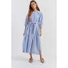 Cotton Oxford Stripe Dress, Blue - Dresses - 1 - thumbnail