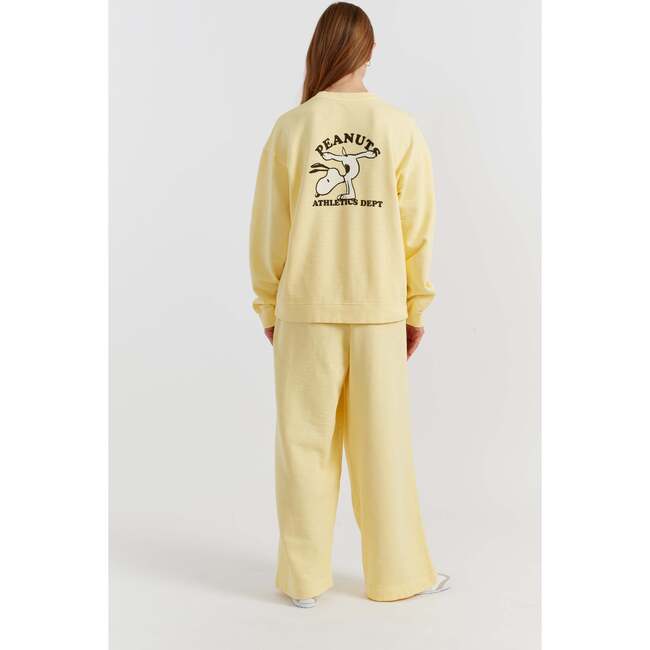 Cotton Peanuts Athletics Sweatshirt, Yellow - Sweaters - 4