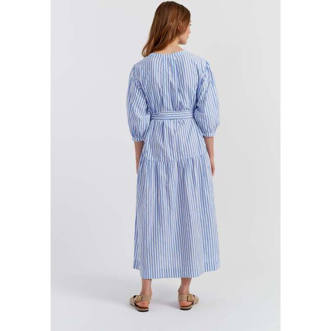 Cotton Oxford Stripe Dress, Blue