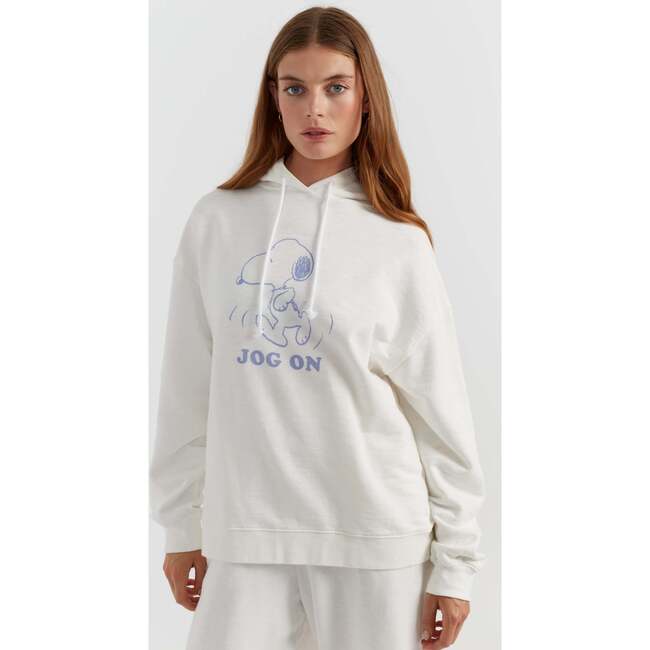 Cotton Jog On Snoopy Hoodie, Cream