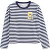 Cotton Snoopy Varsity Long Sleeve T-shirt, Navy - Sweaters - 5