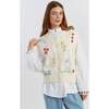 Cotton Hand Embroidered Floral Tank, Cream - Vests - 1 - thumbnail
