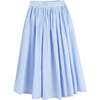 Cotton Oxfort Stripe Skirt, Blue - Skirts - 4