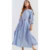 Cotton Oxford Stripe Dress, Blue - Dresses - 3 - thumbnail