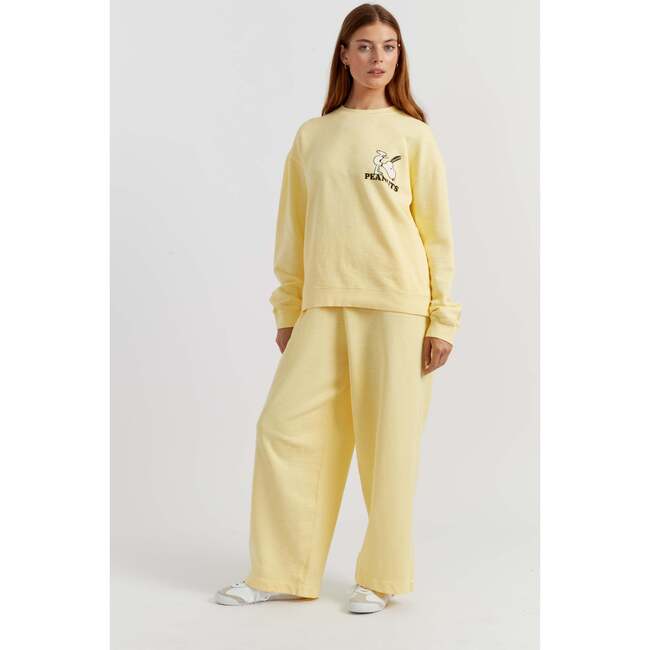 Cotton Peanuts Athletics Sweatshirt, Yellow - Sweaters - 5