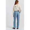 Cotton Chambray Daisy Trousers, Blue - Pants - 2