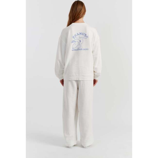 Cotton Peanuts Athletics Sweatshirt, Cream - Sweaters - 4