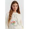 Cotton Miffy Hand Embroidered Sweater, Cream - Sweaters - 3
