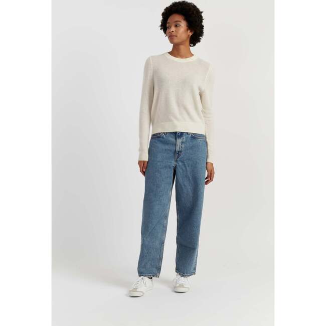 Cloud Cashmere Cropped Sweater, Cream