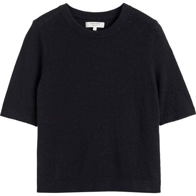 Cloud Cashmere T-Shirt, Black - Sweaters - 4