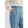 Cotton Chambray Daisy Trousers, Blue - Pants - 4