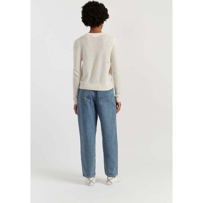 Cloud Cashmere Cropped Sweater, Cream - Sweaters - 3