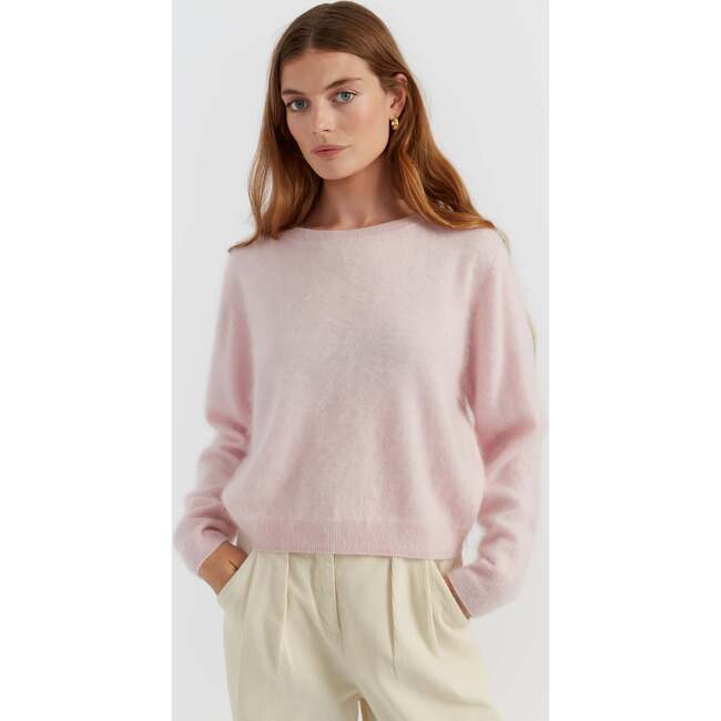 Brushed Pure Cashmere Sweater, Pink