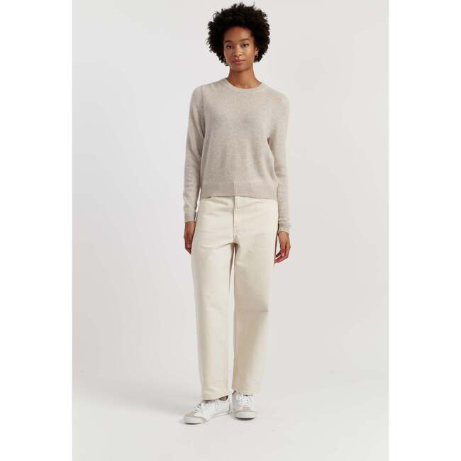 Cloud Cashmere Cropped Sweater, Beige - Sweaters - 3