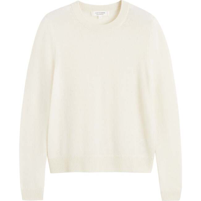 Cloud Cashmere Cropped Sweater, Cream - Sweaters - 4