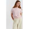 Brushed Pure Cashmere Button Tee, Pink - Sweaters - 1 - thumbnail