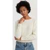 Brushed Pure Cashmere Sweater, Cream - Sweaters - 1 - thumbnail