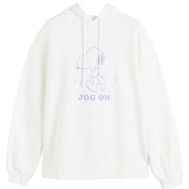 Cotton Jog On Snoopy Hoodie, Cream - Sweaters - 5