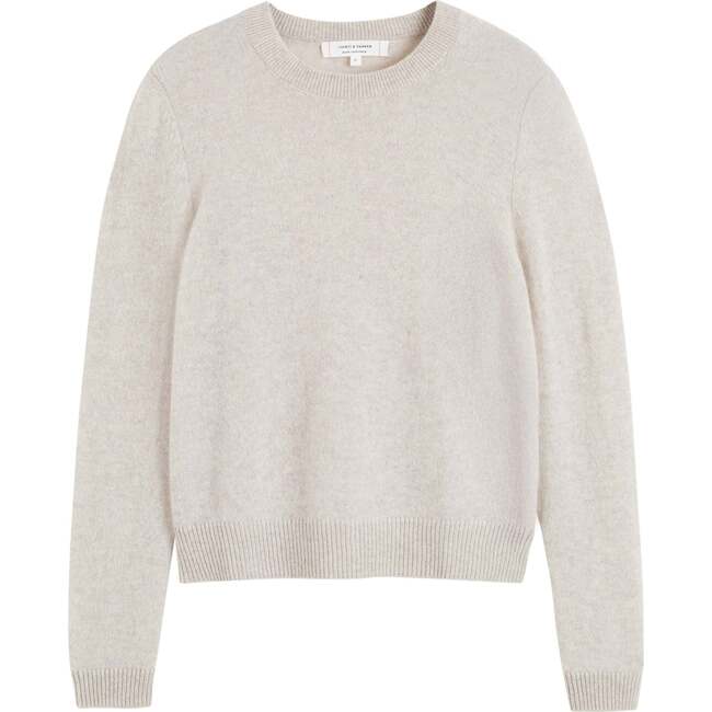 Cloud Cashmere Cropped Sweater, Beige - Sweaters - 4