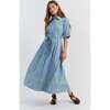 Chambray Buttercup Shirt Dress, Blue - Dresses - 3 - thumbnail