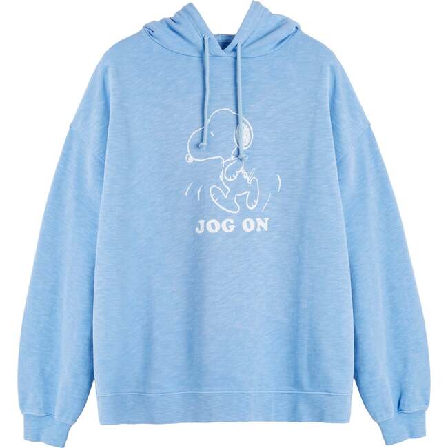 Cotton Jog On Snoopy Hoodie, Blue - Sweaters - 5