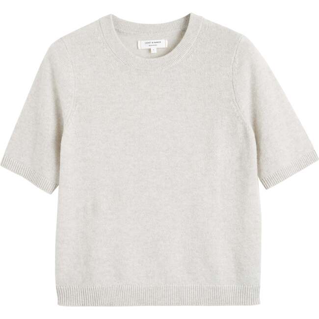 Cloud Cashmere T-Shirt, Beige - Sweaters - 4