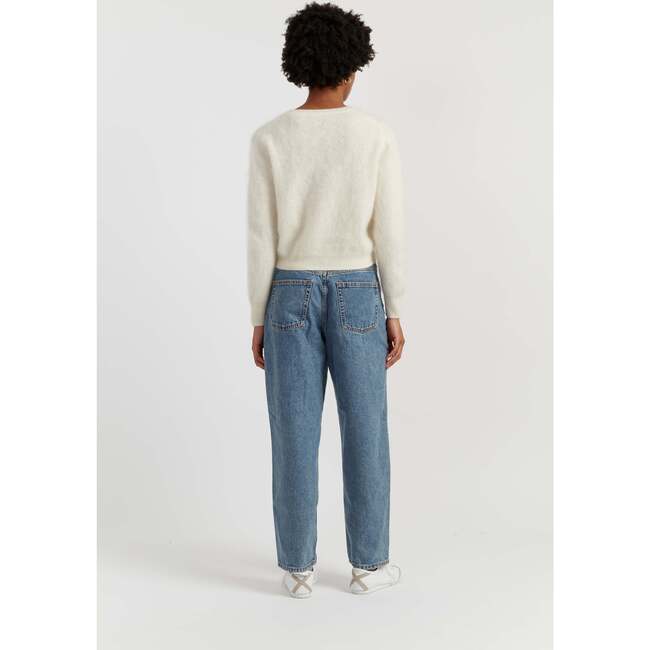 Brushed Pure Cashmere Sweater, Cream