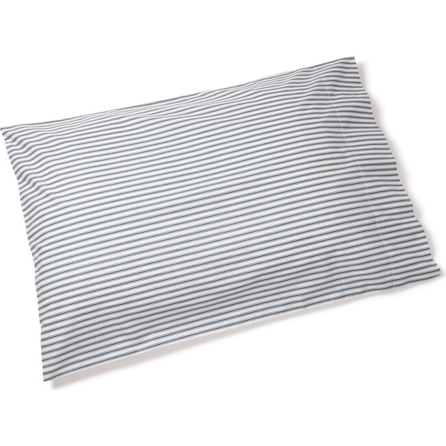 Twill King Pillowcases - Set of 2, Navy French Ticking