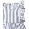 Ruffled Twill Romper, Navy French Ticking - Rompers - 3