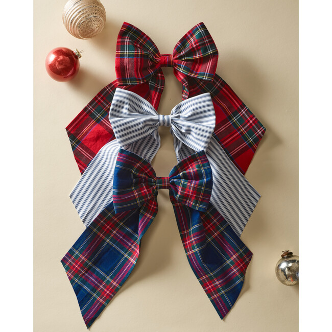 Twill Wreath Bow, Navy French Ticking - Wreaths - 3