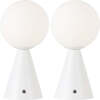 Macie 11.75" Modern Minimalist Globe Rechargeable/Cordless Dimmable Integrated LED Table Lamp with Touch Sensor, White (Set of 2) - Lighting - 1 - thumbnail
