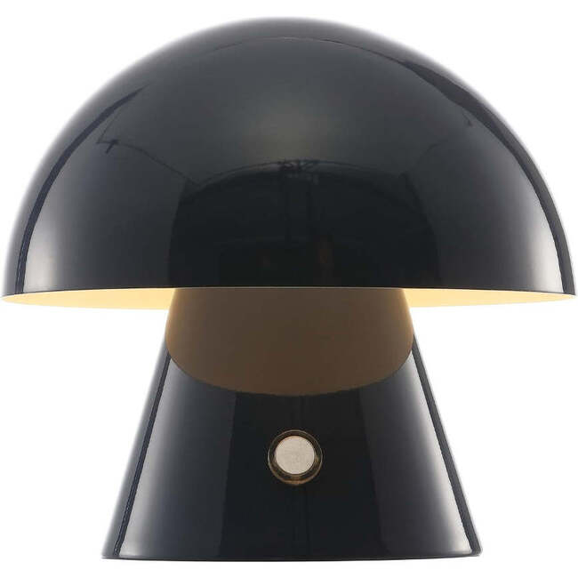 Porcini 7" Contemporary Rechargeable/Cordless Integrated Portable LED Mushroom Table Lamp, Navy
