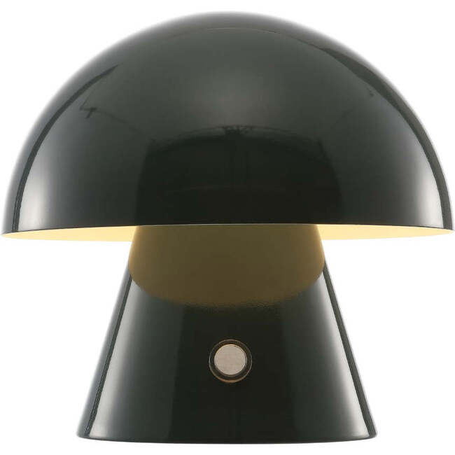 Porcini 7" Contemporary Rechargeable/Cordless Integrated Portable LED Mushroom Table Lamp, Forest Green