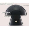 Porcini 7" Contemporary Rechargeable/Cordless Integrated Portable LED Mushroom Table Lamp, Navy - Lighting - 3