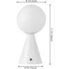 Macie 11.75" Modern Minimalist Globe Rechargeable/Cordless Dimmable Integrated LED Table Lamp with Touch Sensor, White (Set of 2) - Lighting - 4