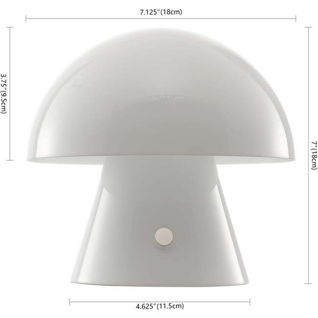 Porcini 7" Contemporary Rechargeable/Cordless Integrated Portable LED Mushroom Table Lamp, White - Lighting - 4