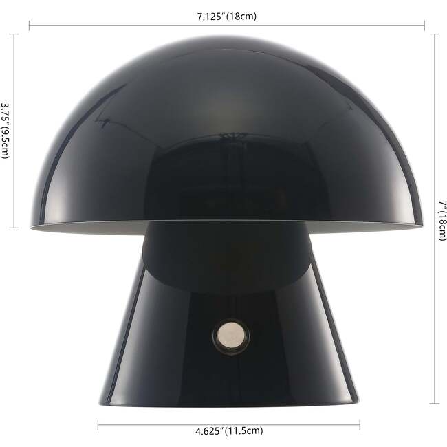 Porcini 7" Contemporary Rechargeable/Cordless Integrated Portable LED Mushroom Table Lamp, Navy - Lighting - 4