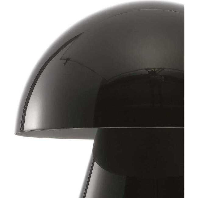 Porcini 7" Contemporary Rechargeable/Cordless Integrated Portable LED Mushroom Table Lamp, Black - Lighting - 7